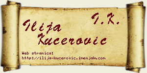 Ilija Kućerović vizit kartica